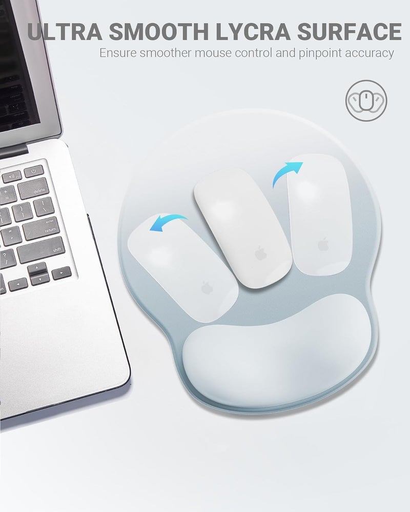 Laborio Ergonomic Mouse Pad Wrist Support, Comfortable Mouse Pad Wrist Rest, Relieve Wrist Pain Gel Mouse pad, Non-Slip Rubber Base Mousepad for Laptop, Computer(Gradient Grey Blue) - Image 5